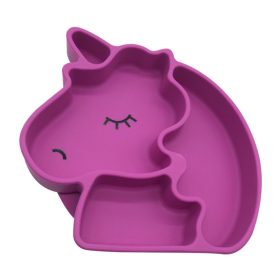   Unikornis szilikon tányér gyerekeknek rekeszekkel alján tapadókoronggal